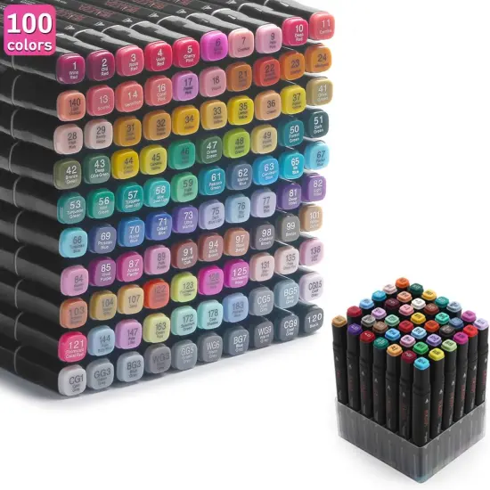 100 Colors Alcohol Markers {3}