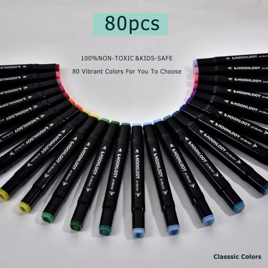 80 Colors Upgraded Alcohol Marker Set {2}