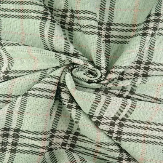 1 Yard Double Knit Jacquard Plaid Fabric Stretch Polyester Spandex 58/60 Inches Wide Blue/Red {3}