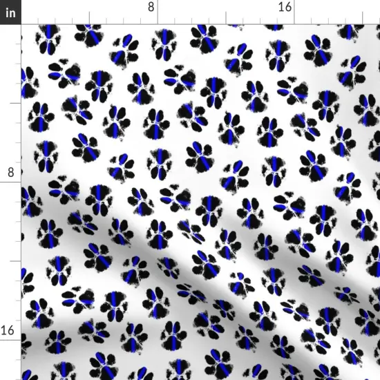 Various Fabrics by the Yard or Fat Quarter Dog Paw Print Small Navy Blue White Indigo Rescue Pet Custom Printed Fabric by Spoonflower {2}