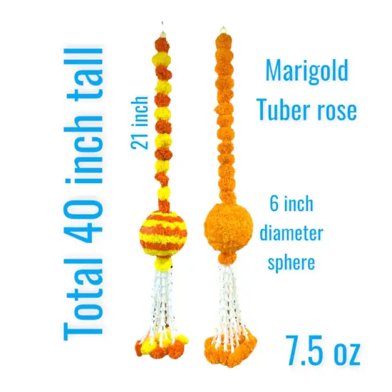 Marigold Garland Hanging Jhoomer Marigold Wall Hanging Indian Wedding Party Diwali Navratri Puja Decorations Day of the Dead Dia De Los Muertos Ofrenda Mexican Fiesta Halloween Decor Mango {7}