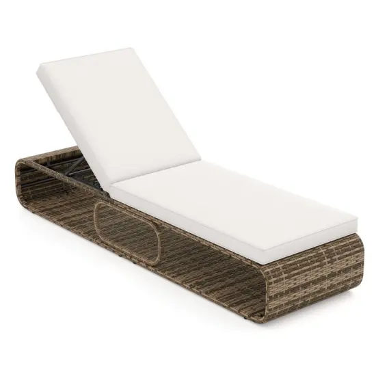 Adjustable PE Rattan Chaise Lounge Chair for Poolside and Backyard {2}