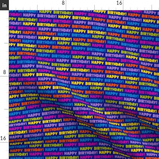 Various Fabrics by the Yard or Fat Quarter Happy Birthday Mini Colorful Custom Printed Fabric by Spoonflower {2}