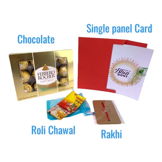 Bhai Dooj, Bhai Beej Card Tika and Haldiram Mithai, Orange Bites, Roli Chawal Plate, Om Rakhi {5}
