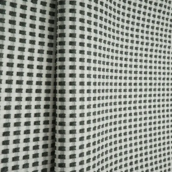 1 Yard Checkered Jacquard YD Fabric Stretch Polyester Rayon Spandex 60/62 Inches Wide CHARCOAL {3}