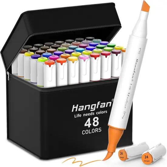 Alcohol Markers -48 Color Dual Tip Brush & Chisel {1}