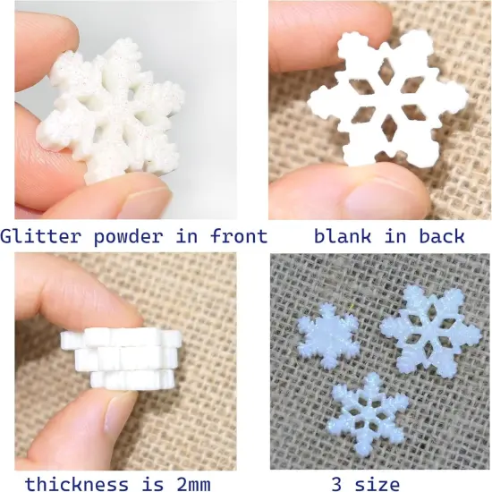 60 Pcs Small Snowflakes Christmas Embellishments {3}