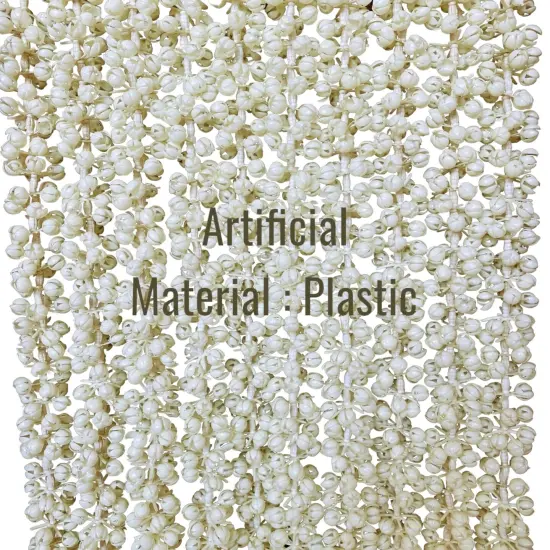 Artificial Jasmine Buds Garland 4 Strings for Festivals Pooja Indian Muslim Wedding Housewarming Diwali Decorations Eid Decoration Mehndi Party Day of the Dead Door Hanging Decor {3}