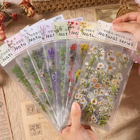 48 Sheets Vintage Plants Flowers Stickers Pack {2}
