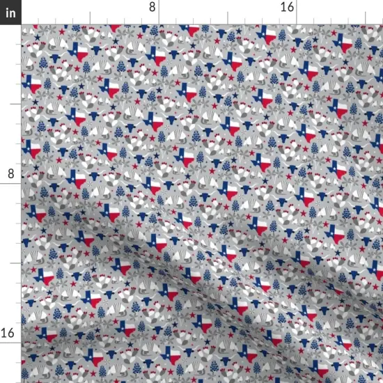 Various Fabrics by the Yard or Fat Quarter Texas Silver Gray Tiny Patriotic Usa Red White Blue State United States Custom Printed Fabric by Spoonflower {2}