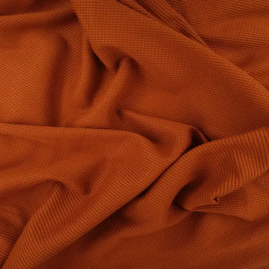 Solid Yummy Thermal Knit Fabric Soft, Stretchy & Textured 58/60" Wide RUST {2}