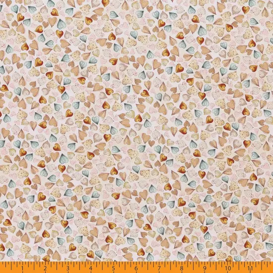 Mook Fabrics Safari Buddies Cotton Fabric [45in. Wide] - By The Yard Hearts Multi {3}