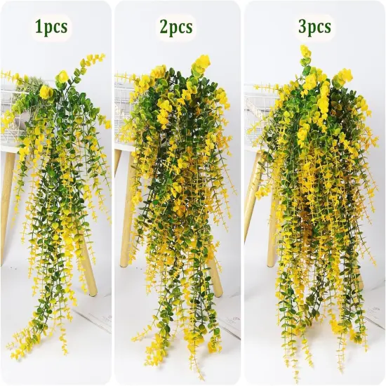 Artificial Plants Hanging Outdoor Fake Plants - Yellow {2}