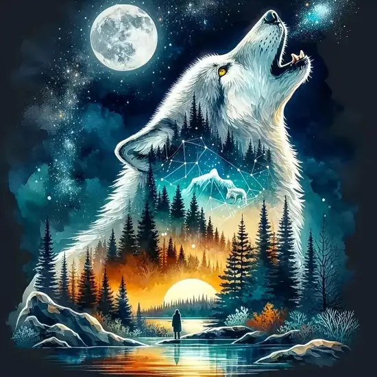 5D Forest Wolf Diamond Art Kits for Adults {1}