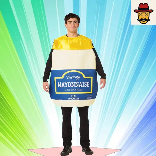 Funny Mayonnaise Adult Costume One Piece Tunic for Halloween and Parties {1}