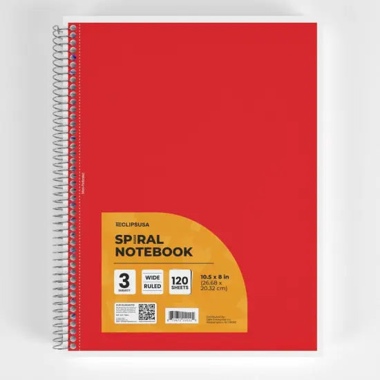 Spiral Notebook 3-Subject Wide-Ruled &ndash; 120 Sheets &ndash; 36 Pcs {2}