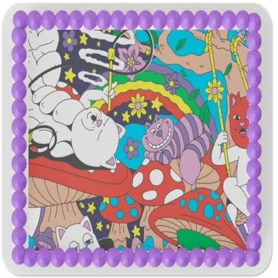 Whimsical Practicality's Rip N Dip Lord Nermal in Wonderland Edible Icing Cake Topper {2}