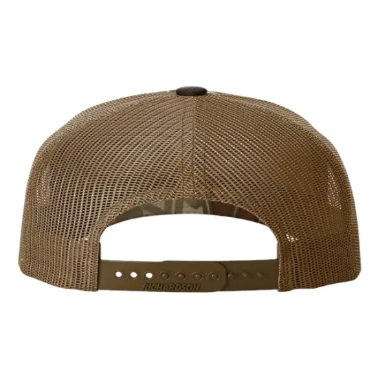 Richardson&reg; Five-Panel Printed Trucker Cap Admiral D Camo/Black {8}