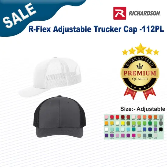 Richardson&reg; R Flex Adjustable Trucker Cap White {3}