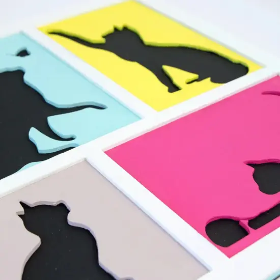 Rosa Talent 4 Cats - 3D Painting on Fiberboard Set. Create Your DIY Decoration. Primed. 3 Layers. 11.81*11.81 inches. {5}