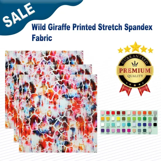 Wild Giraffe Printed Stretch Spandex Fabric {1}