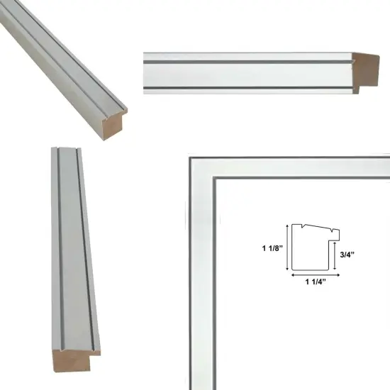 Modern Silver Metal Brushed Picture Frame 16x16 frame {3}