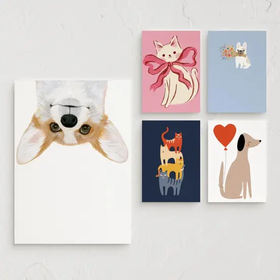Minted Pets Greeting Cards Pack, Set of 5, Blank Note Cards with Envelopes, Chic, Stylish & Curated Folded Blank Stationery Cards with Envelopes, Inspired Designs, Designed by Independent Artists {1}