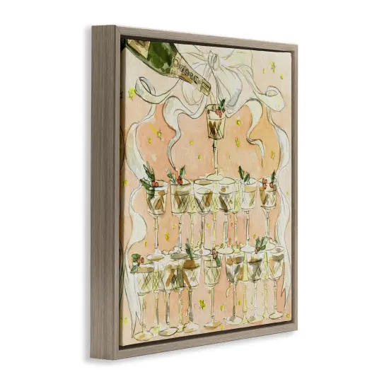 Stupell Industries Pouring Champagne Seasonal Cocktails Floating Frame By Melissa Wang {3}