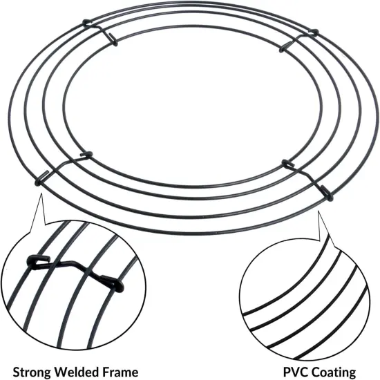 Pack of 2 Wire Wreath Frame (10 Inch) &ndash; Round Metal Wreath Form for Crafts & Floral Decorations on Weddings Christmas Home Party Celebrations, Dark Green {4}