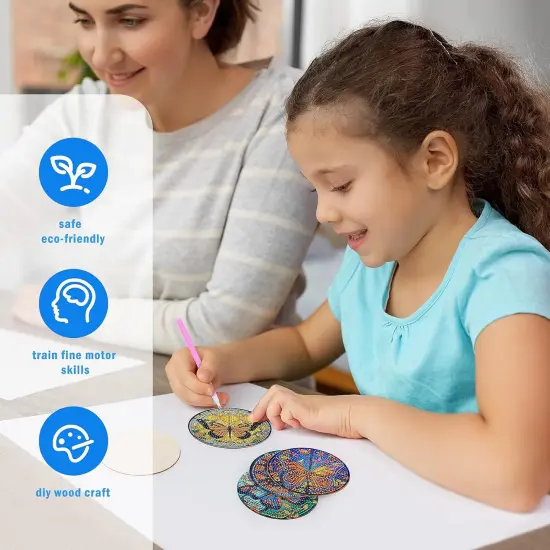 Butterfly Diamond Art Painting Coasters - 8 PCS {4}