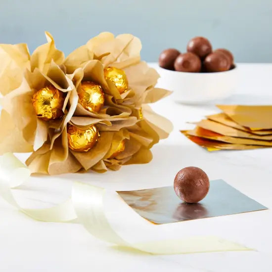 100 Pack Gold Foil Sheets for Chocolate, Candy Bar Wrappers for Caramel and Sweets (6 x 7.5 In) {2}