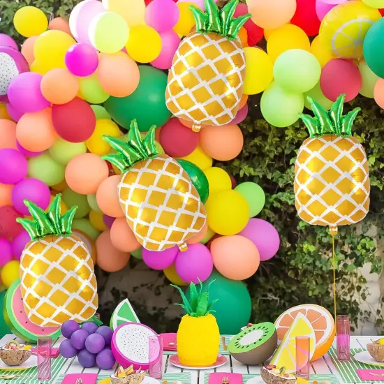 Pineapple Balloons, 6 Pcs Cute Pineapple Foil Balloons, Large Fruit Mylar Balloons {2}