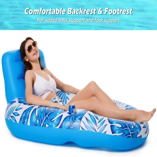 Summer Inflatable Pool Float Adult - Pool Floaties Lounger Floats Raft Floating Chair Water Floaties for Swimming Pool Lake Lounge Float with Cup Holders Beach Pool Party Toys {2}