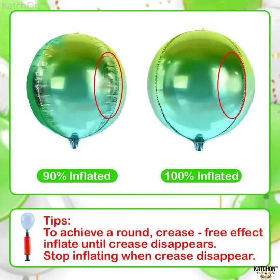 Big Gradient Green Mylar Balloons - 22 Inch, Pack of 6 | 4D Green Foil Balloons | St Patricks Day Balloons {2}