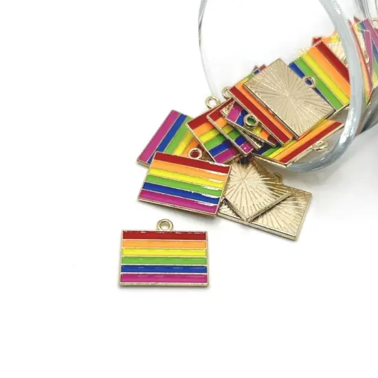 1, 4, 20 or 50 Pieces: Rainbow Pride Flag Charms {1}
