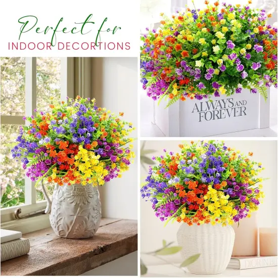 20 Bundles Artificial Flowers for Outdoors UV Resistant Fake Flowers {3}