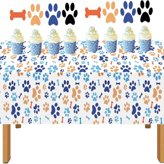 48 Pcs Blue Paw Cupcake Toppers for Baby Shower, Birthday Parties {4}