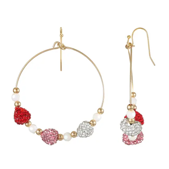 City By City Open Circle Heart Drop Earrings &ndash; Multicolor Elegance {1}
