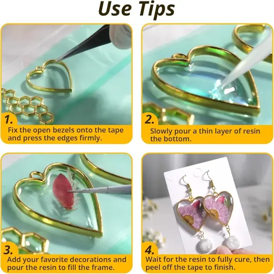 LET'S RESIN 172 pcs Open Bezels for Resin, 2 Size 36 Styles of Gold Hollow Frame Pendants Bezels with 100pcs Jump Rings, Unique Resin Bezels for Jewelry Making, Necklaces Earrings Making Supplies {3}