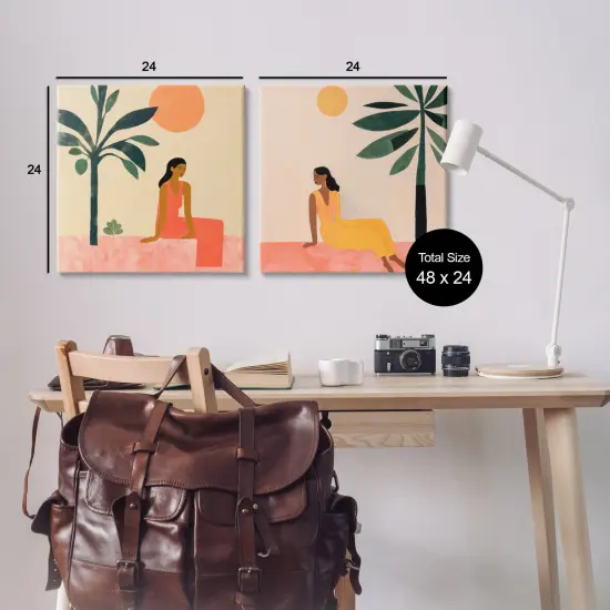 Stupell Industries Female Figure Resting Outdoors 2 pc Canvas Wall Art Set Design by Lazar Studio {3}