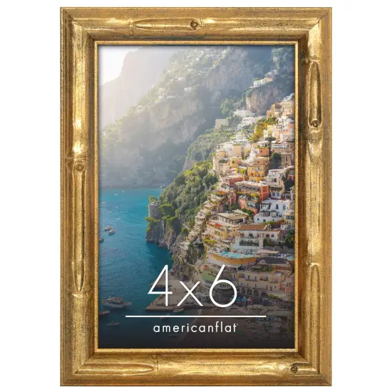 Americanflat Picture Frame with Bamboo Design - Gold Bamboo Frame with Shatter-Resistant Glass - Elegant Gallery Style Frame - Faux Bamboo Photo Frame for Tabletop or Wall Display {7}