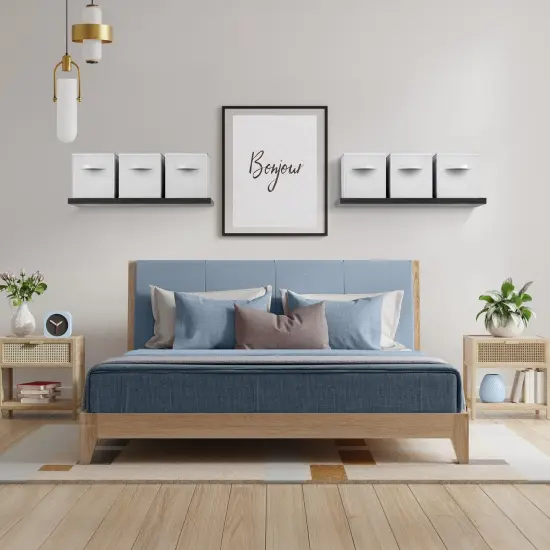 Sorbus Fabric Collapsible Cube Storage Bins Set (6 Pack) White {4}