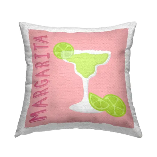 Margarita Cocktail with Limes Outdoor Printed Pillow Design by Natalie Carpentieri, 18 x 7 x 18 {1}