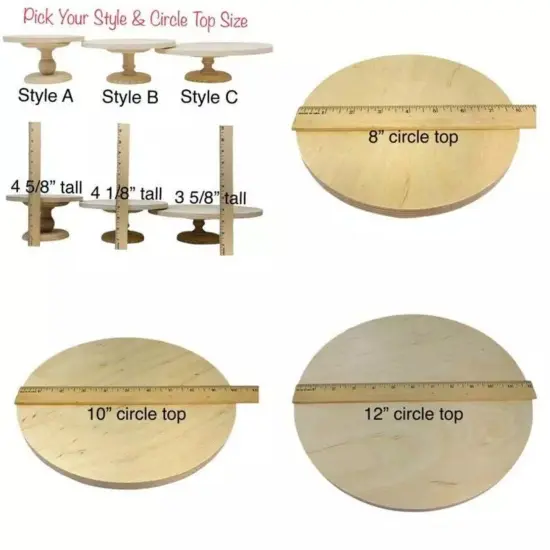 Kitcheniva Unfinished Different Style Cake Stands Wood Rustic Cake Stand Baking {3}
