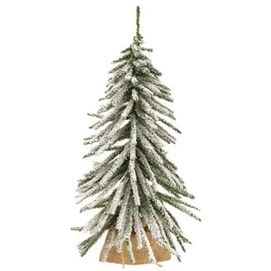 Flocked Mini Downswept Tree With Burlap Base 24" {1}