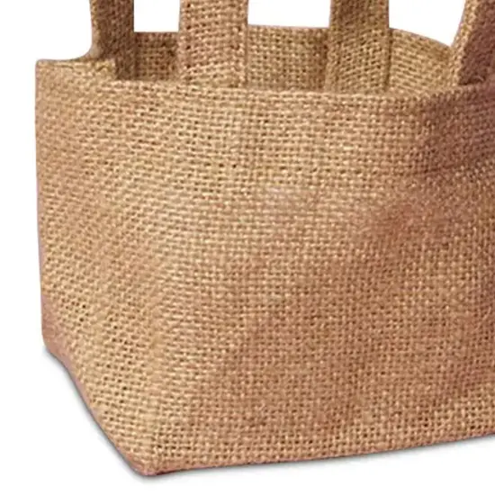 Natural Jute Handle Bag 4" x 4" x 4" Compact {6}