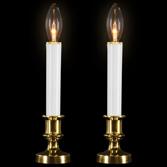 Northlight Single Light Window Candles - 9" - White - Set of 2 {4}