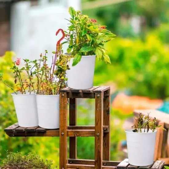 10X Wall Hanging Flower Pots Garden Fence Balcony Basket Plant Pot Planter Decor {2}