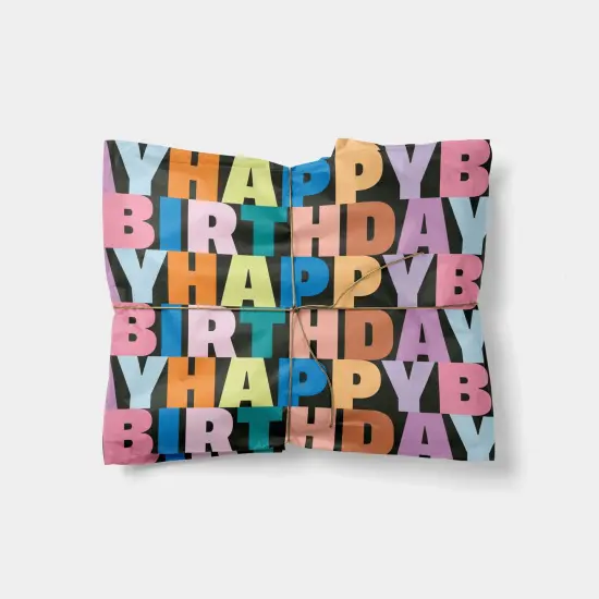 Colorful Letters "Happy Birthday" Gift Wrap {1}