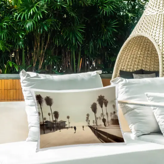 Tropical Beach Walkway Outdoor Printed Pillow Design by Noah Bay, 14 x 7 x 20 {2}
